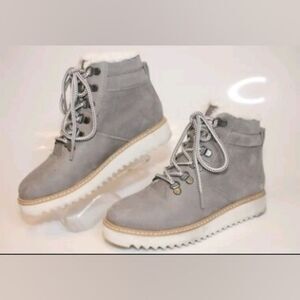 NEW TOMS Mojave Nubuck Lace Up Waterproof Women's Lace-Up Gray Ankle Boots 6